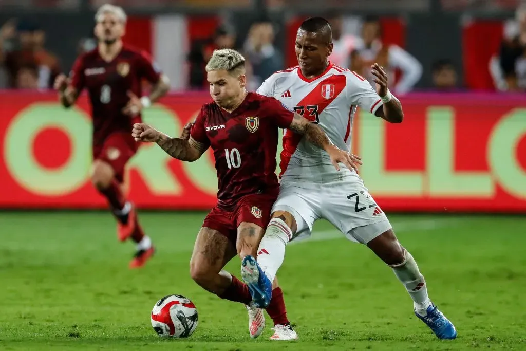 Yeferson Soteldo em ação pela Venezuela. (Photo by Daniel Apuy/Getty Images)