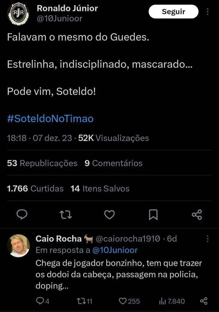 Repercussão via Twitter