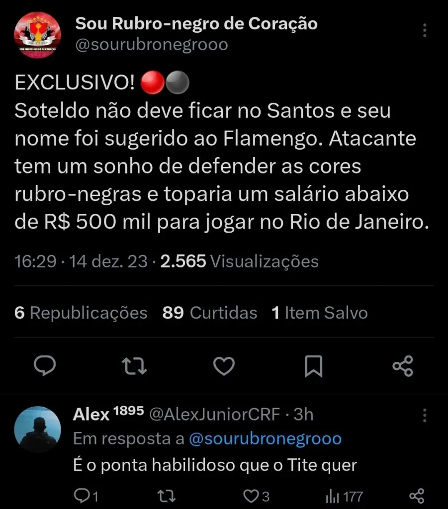 Repercussão via Twitter
