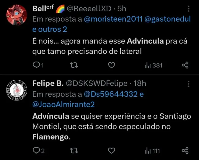 Repercussão via Twitter