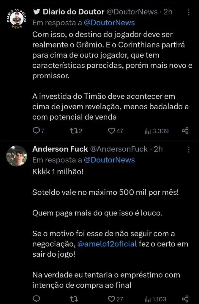 Repercussão via Twitter