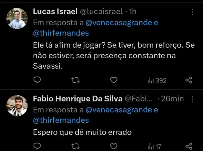 Repercussão via Twitter