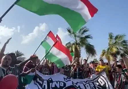 Torcida do Fluminense faz festa antes da final contra o City | Foto: reprodução/Fluminense