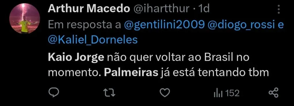 Repercussão via Twitter