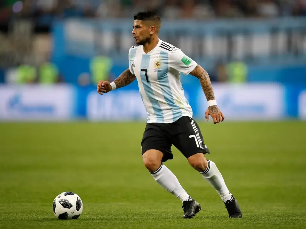 Éver Banega durante a Copa do Mundo de 2018.  (Photo by Julian Finney/Getty Images)