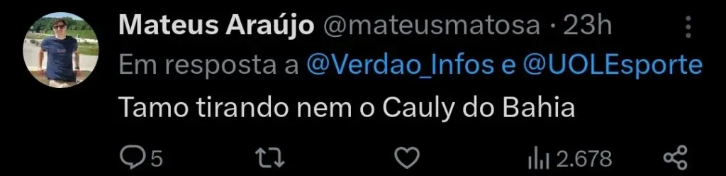 Repercussão via Twitter