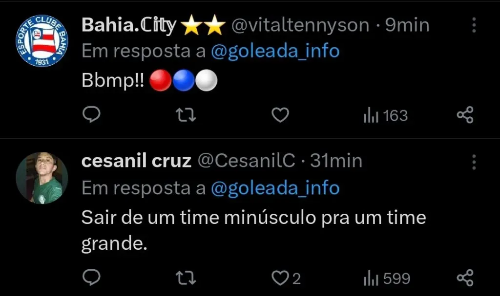 Repercussão via Twitter