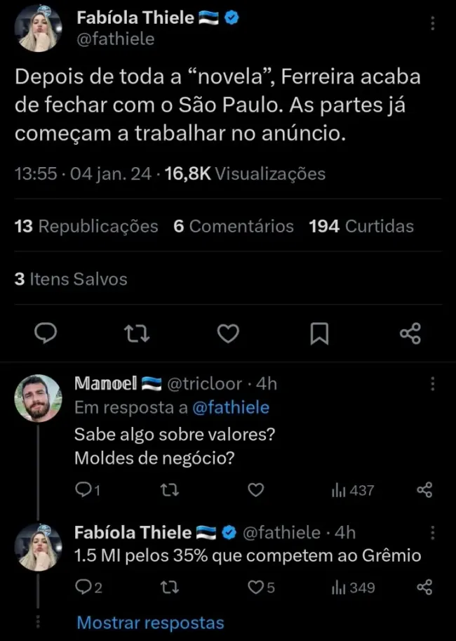 Repercussão via Twitter