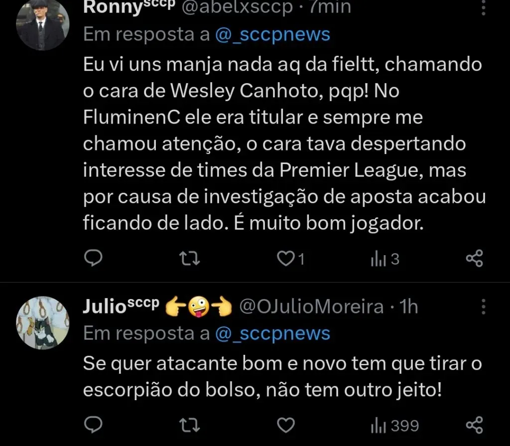 Repercussão via Twitter