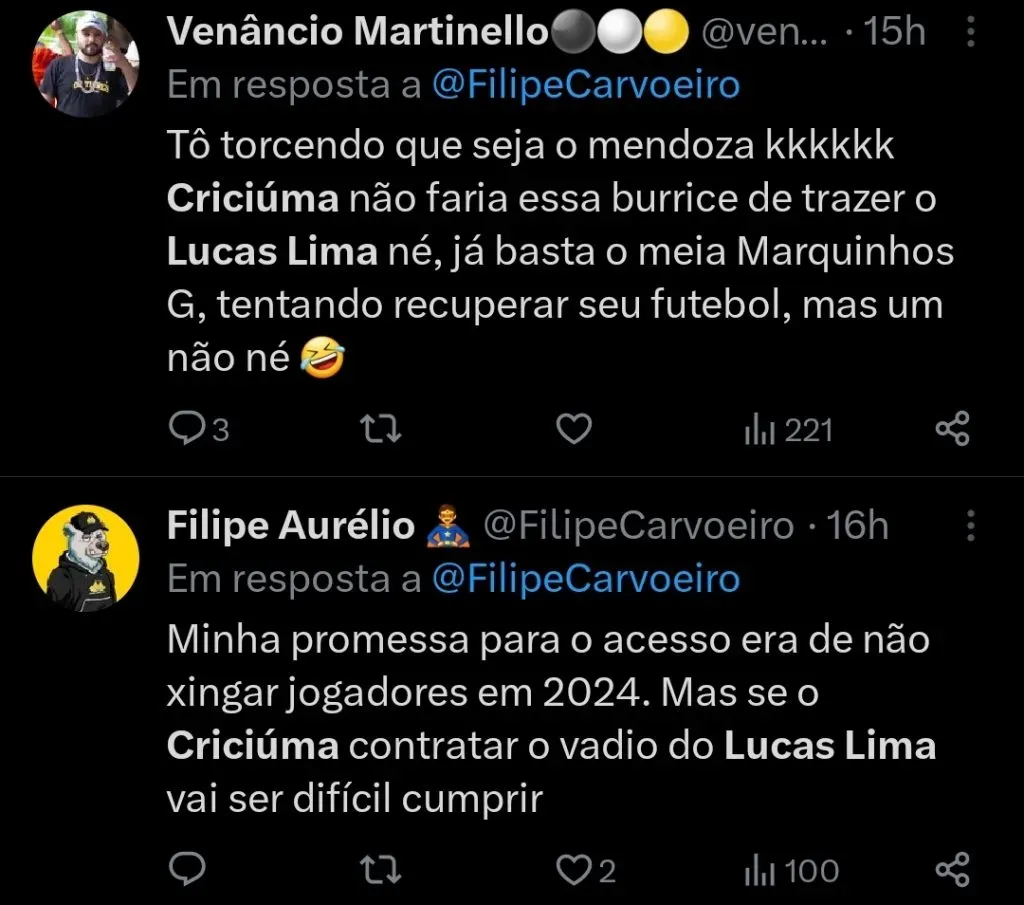 Repercussão via Twitter