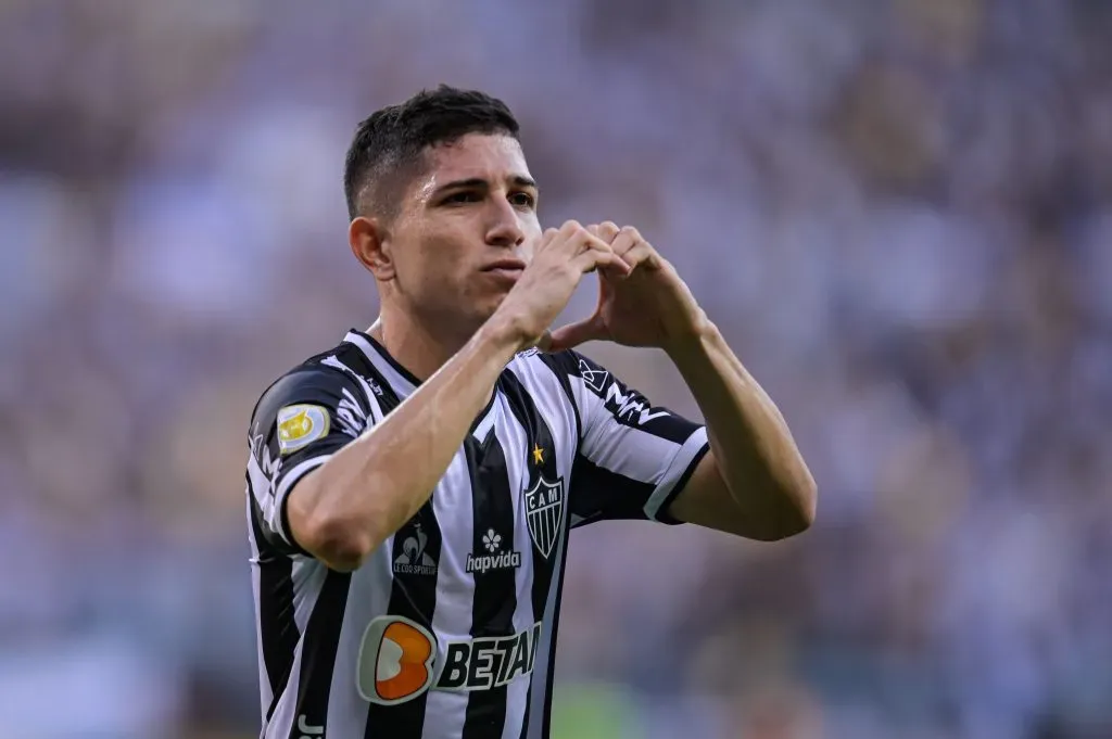 Atacante no duelo diante do RB Bragantino (Photo by Pedro Vilela/Getty Images)