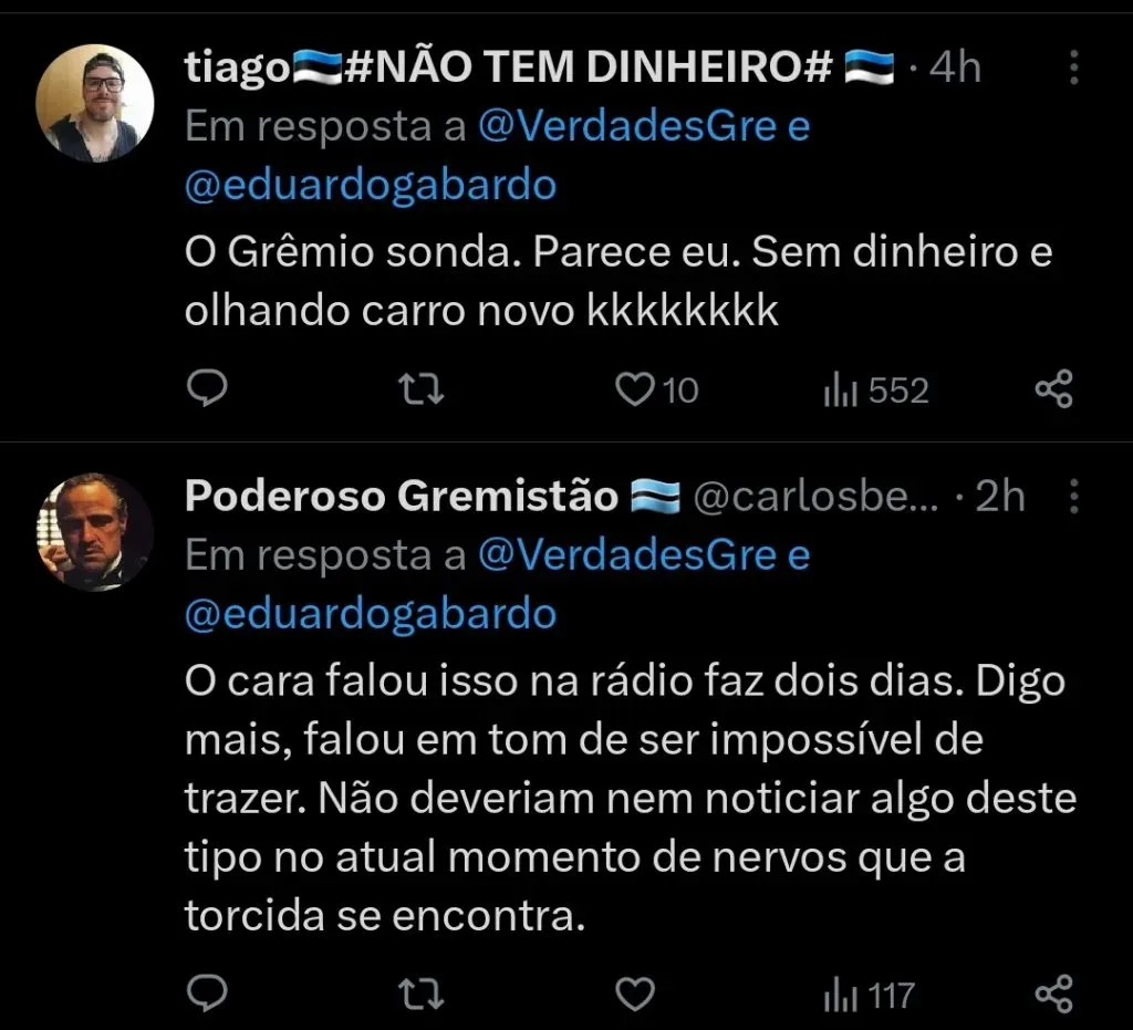 Repercussão via Twitter