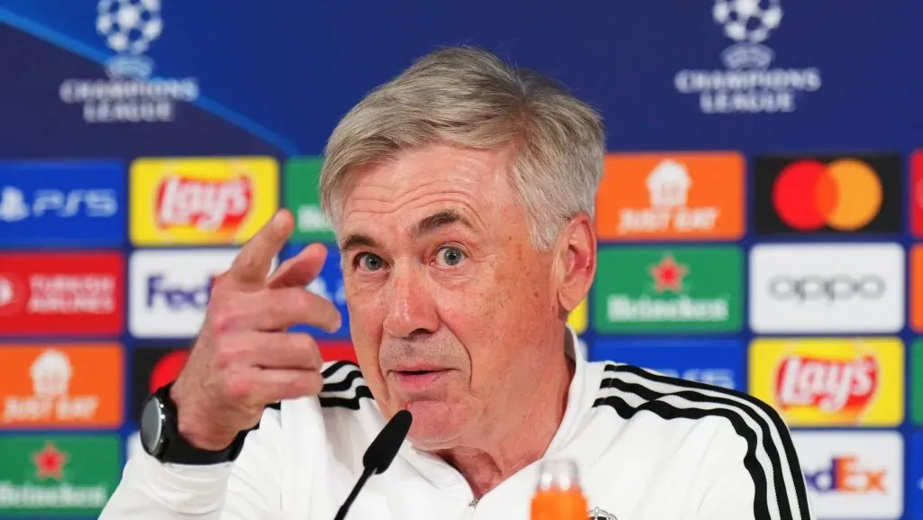 Carlo Ancelotti concede entrevista. Foto: Angel Martinez/Getty Images