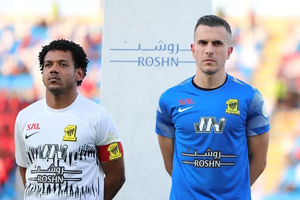 Romarinho e Marcelo Grohe no Al-Ittihad. (Photo by Getty Images/Getty Images)
