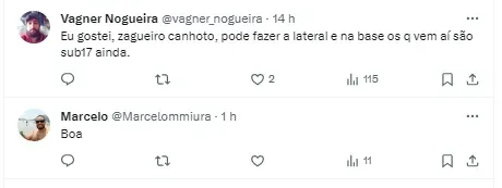 Torcida do São Paulo comenta sobre Matheus Belém