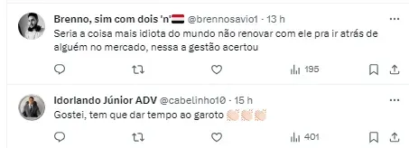 Torcedores comentam nas redes sociais sobre a situação da renovação do zagueiro Matheus Belém
