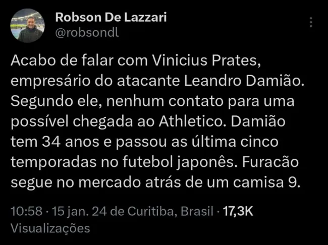 Repercussão via Twitter