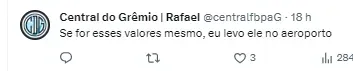Torcedor do Grêmio se manifesta sobre negociação
