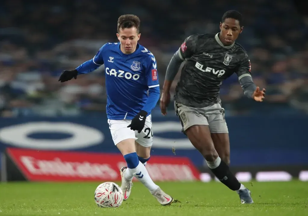 Bernard pelo Everton.(Photo by Clive Brunskill/Getty Images)