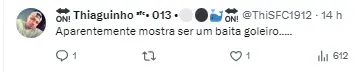 Torcedor comenta sobre Gabriel Brazão