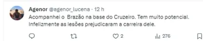 Torcedor comenta sobre Gabriel Brazão
