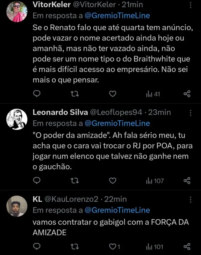 Repercussão via Twitter