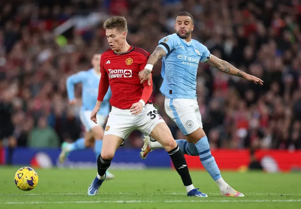 Manchester United and Manchester City . (Photo by Catherine Ivill/Getty Images)