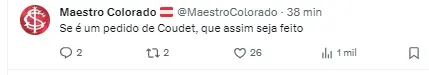 Torcedor do Internacional comanda sobre negociação com Thiago Maia