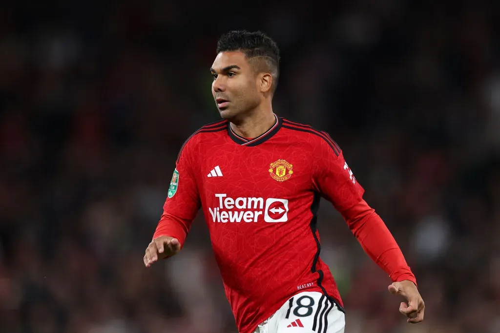 Casemiro of Manchester United . (Photo by Lewis Storey/Getty Images)