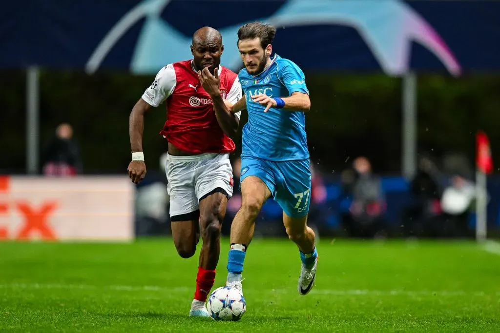 Al Musrati pelo Braga. (Photo by Octavio Passos/Getty Images)