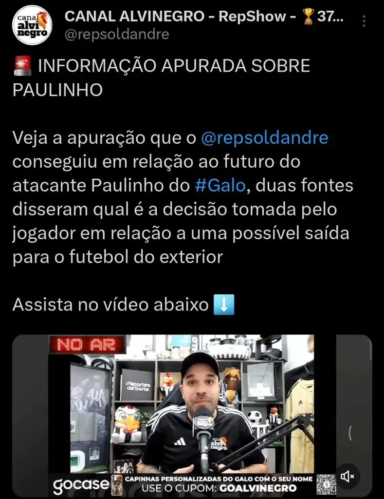 Repercussão via Twitter