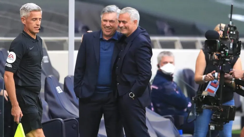 Jose Mourinho,  and Carlo Ancelotti (Photo by Adam Davy – Pool/Getty Images)