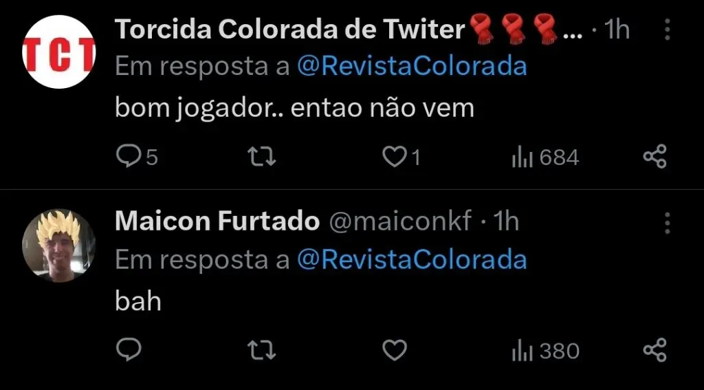 Repercussão via Twitter
