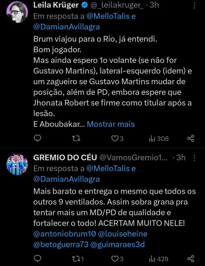 Repercussão via Twitter