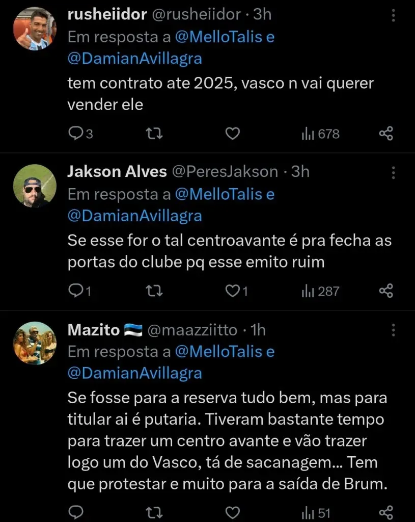 Repercussão via Twitter