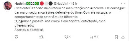 Torcida comemora negócio por Arboleda