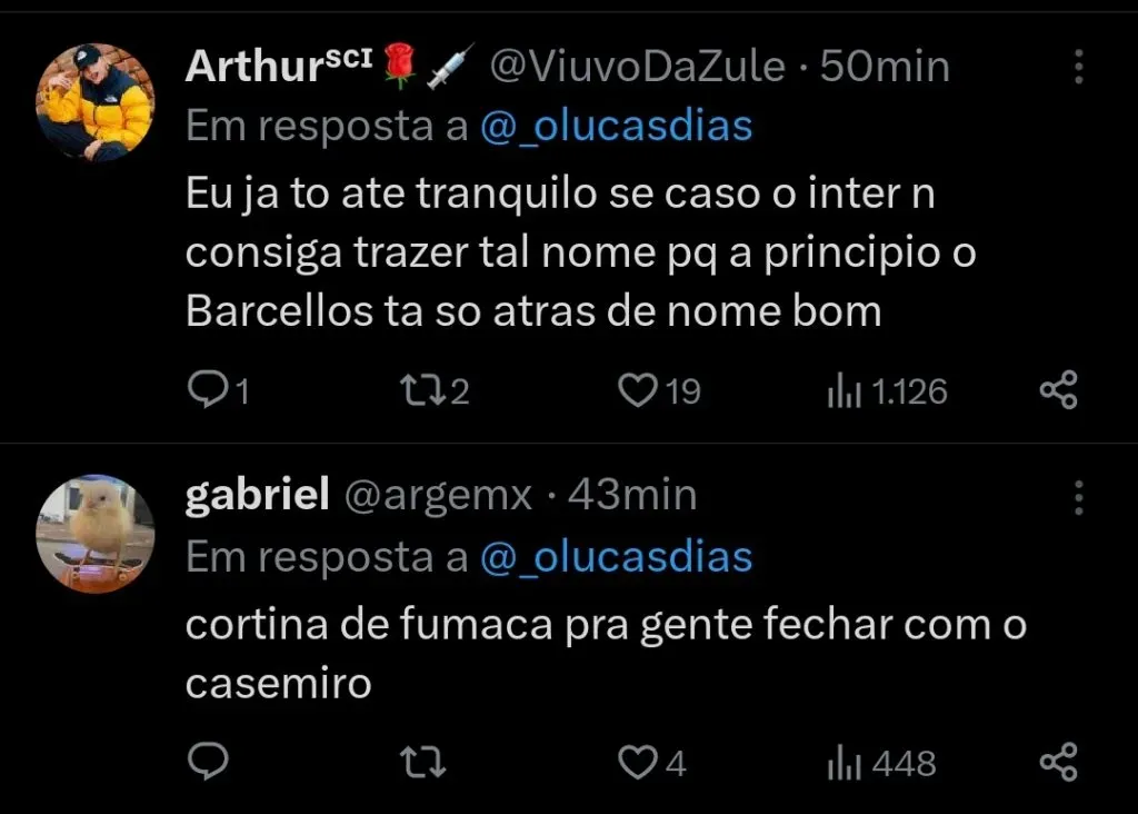 Repercussão via Twitter