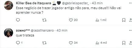 Torcida comenta sobre interesse do Corinthians no jogador