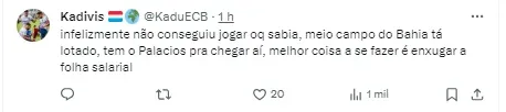 Torcedores do Bahia comentam sobre jogador