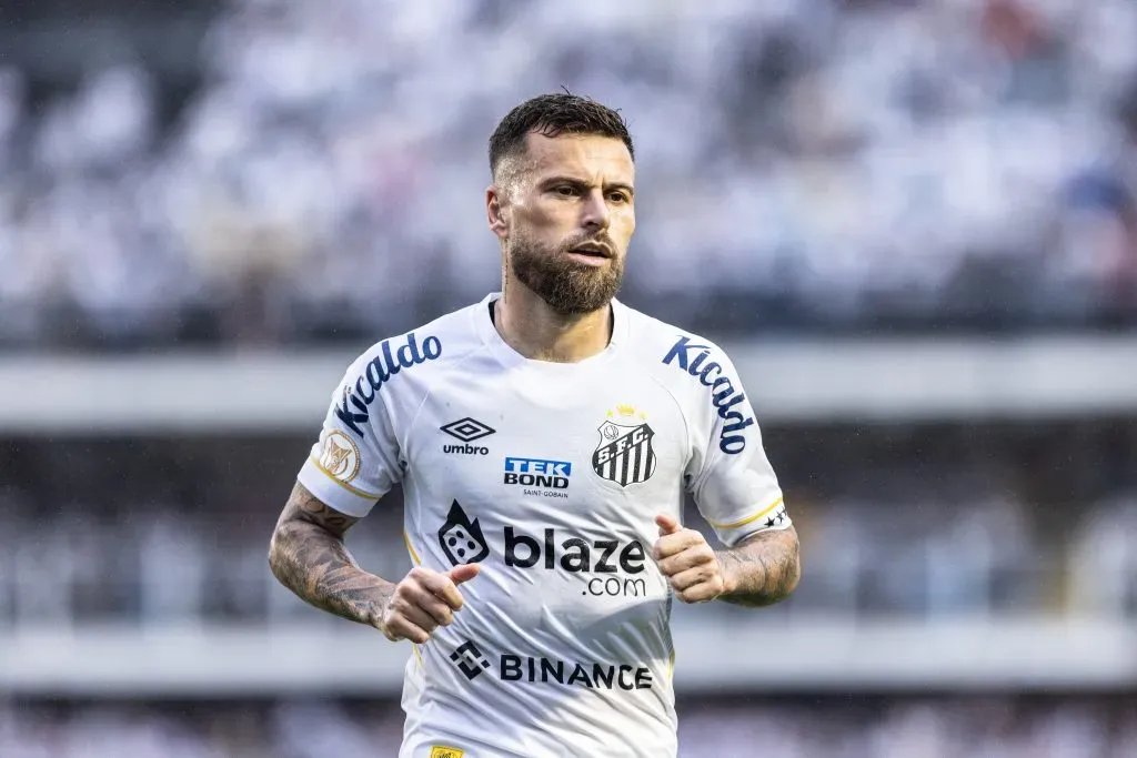 Lucas Lima pelo Santos. Foto: Abner Dourado/AGIF