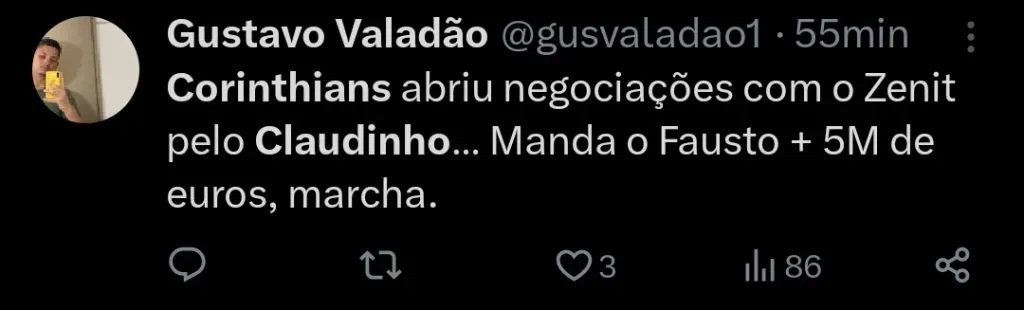 Repercussão via Twitter