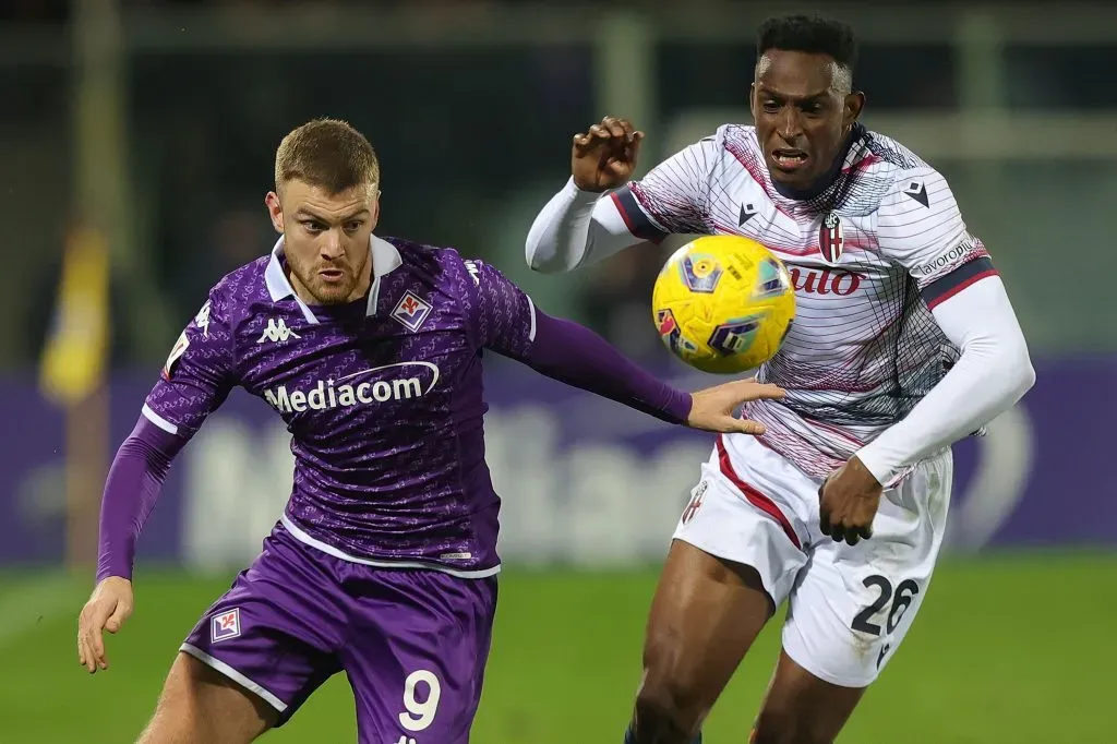 Jhon Lucumi’ of Bologna . (Photo by Gabriele Maltinti/Getty Images)