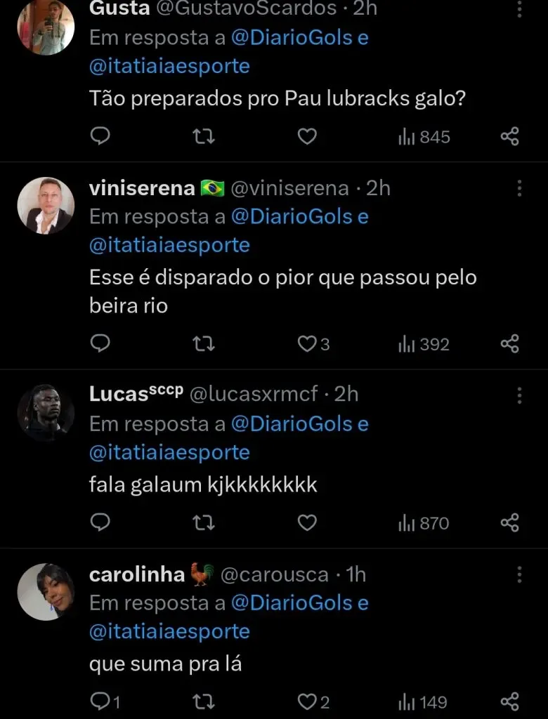Repercussão via Twitter