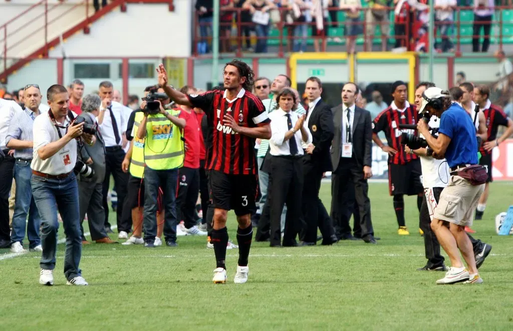 Milan defender Paolo Maldini (Photo by Vittorio Zunino Celotto/Getty Images)