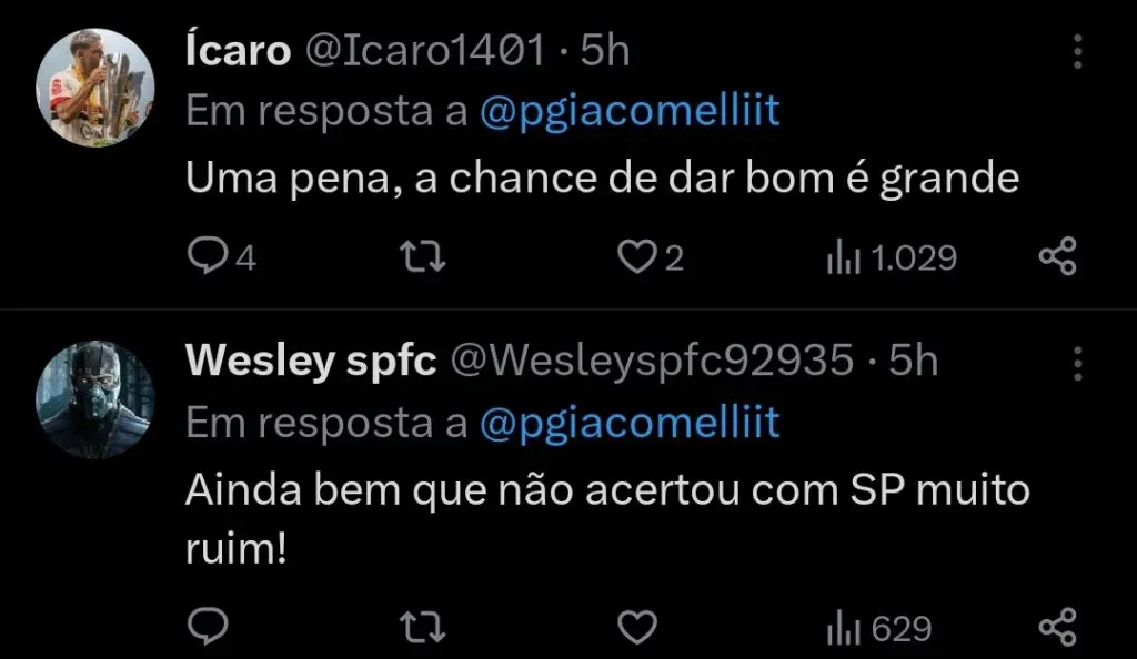 Repercussão via Twitter