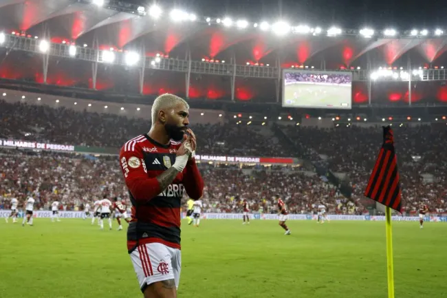 Gabigol pelo Flamengo no Maracanã. (Photo by Wagner Meier/Getty Images)