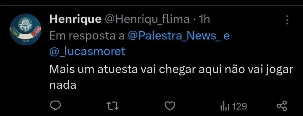 Repercussão via Twitter