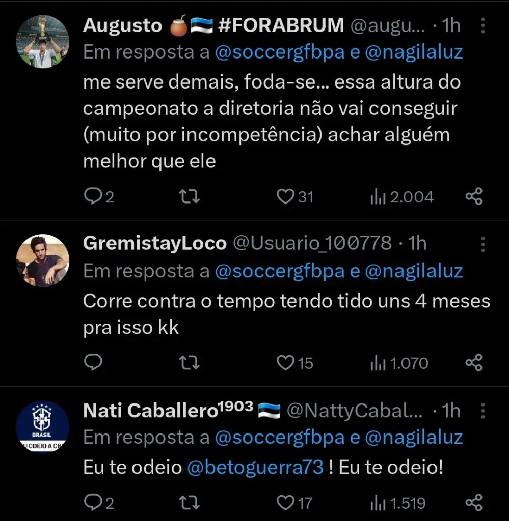 Repercussão via Twitter