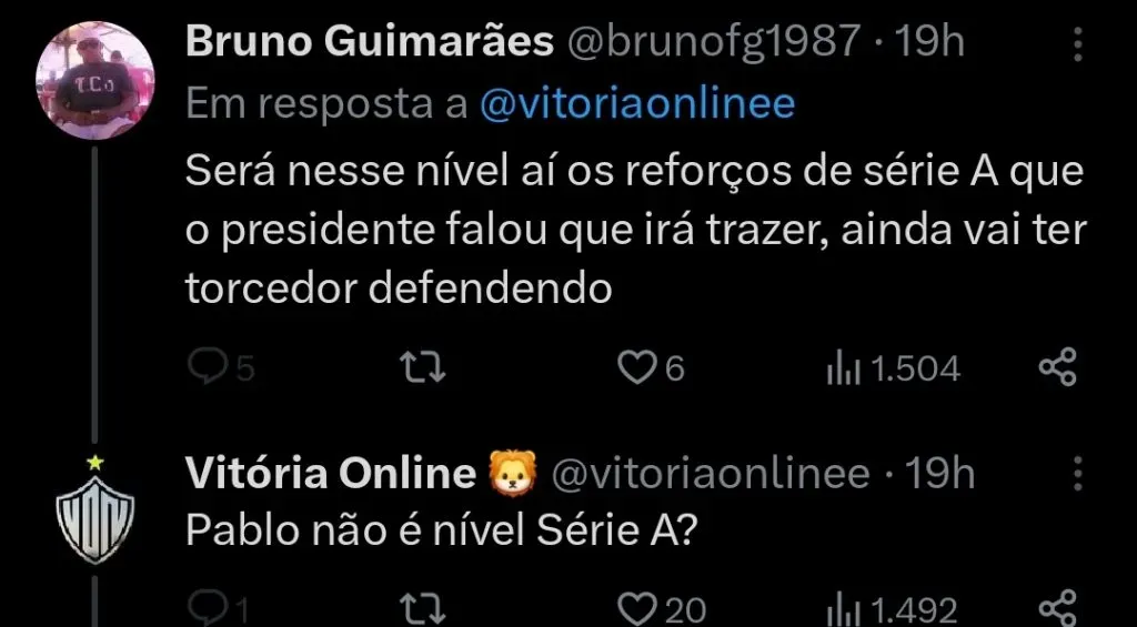 Repercussão via Twitter
