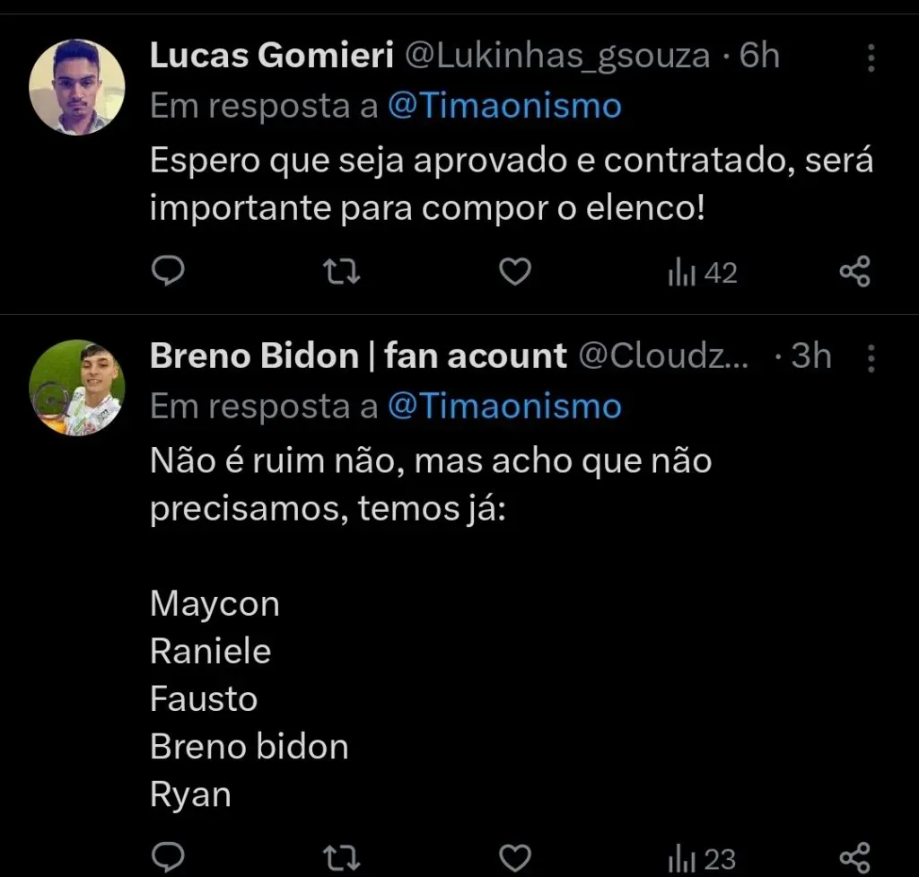 Repercussão via Twitter